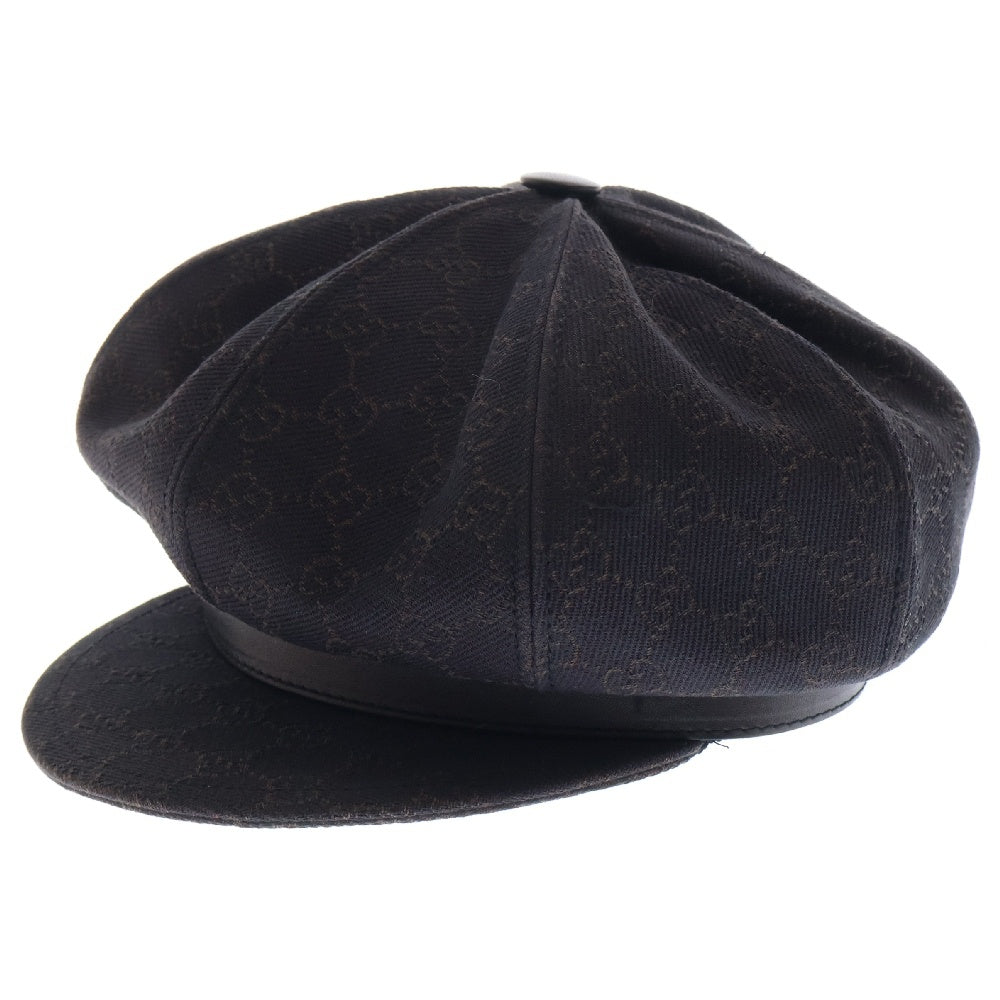 GUCCI(グッチ) GGキャンバス キャスケット 帽子 ダークブラウン コットン L