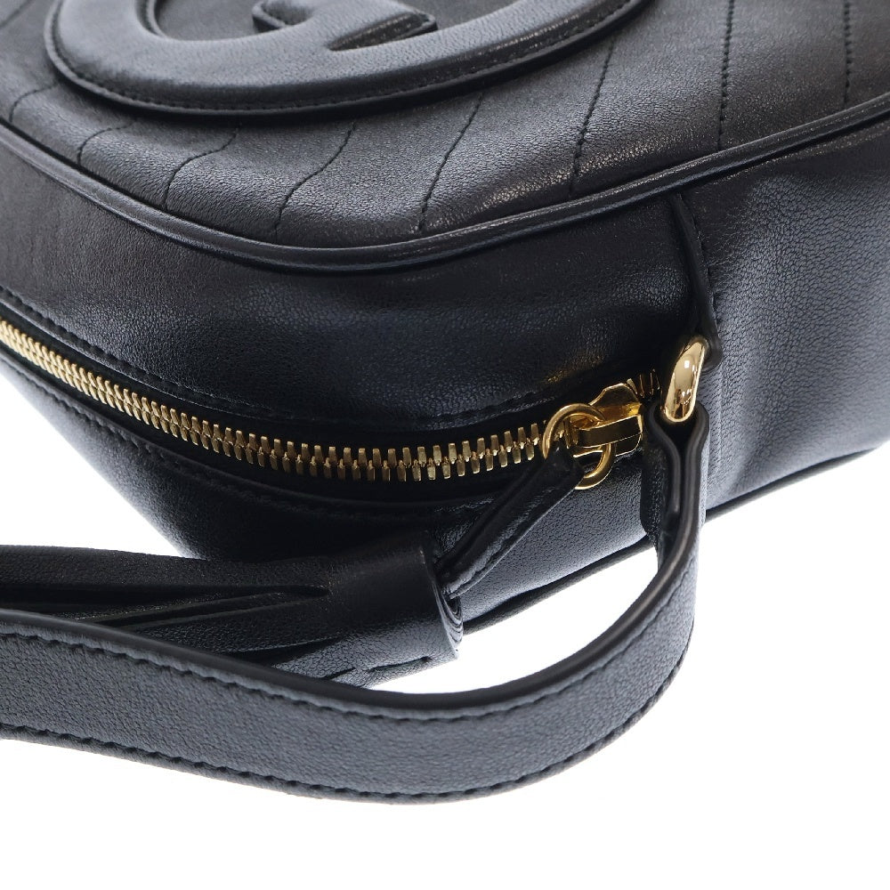 GUCCI(グッチ) ブロンディ スモール ショルダーバッグ ブラック レザー 742360 斜め掛けバッグ ゴールド金具