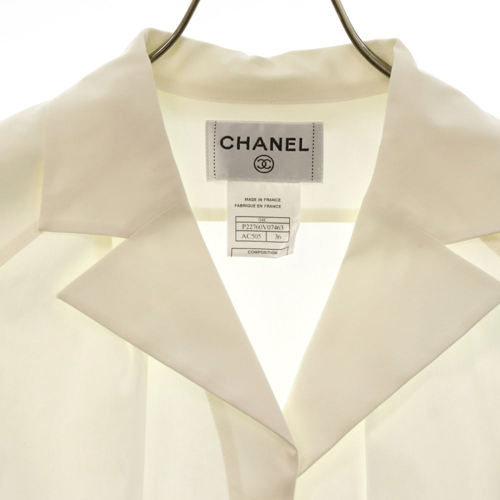 CHANEL(シャネル) ココボタン 長袖シャツ ホワイト コットン #36 P22760 レディース