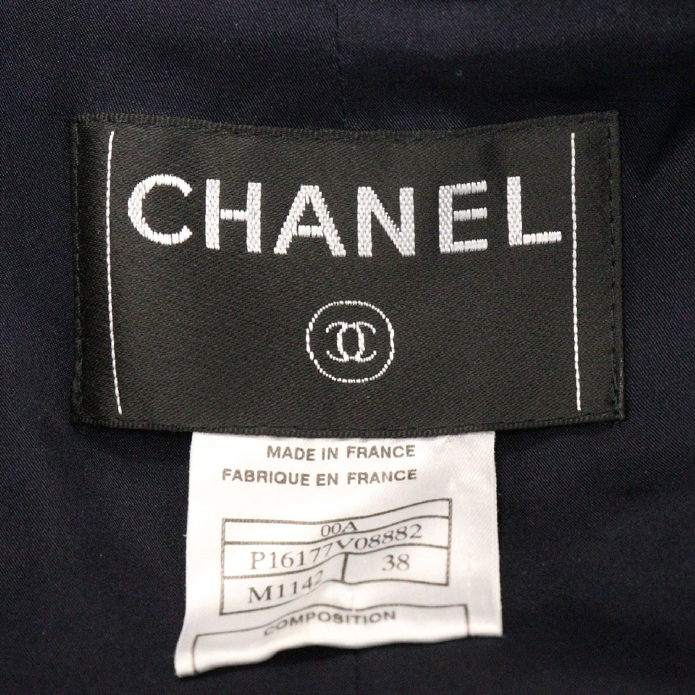 CHANEL(シャネル) ツイード セットアップ ネイビー ウール ジャケット スカート #38 P16177 レディース