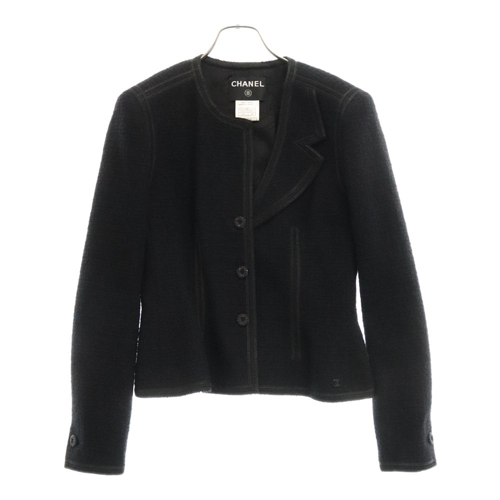 CHANEL(シャネル) ツイード ジャケット ブラック ウール #38 P18921 ココマーク レディース