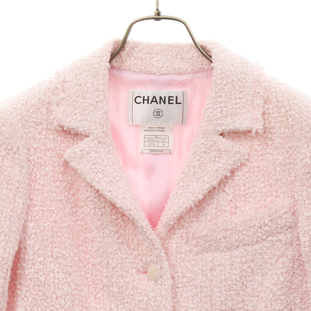 CHANEL(シャネル) ツイード ジャケット ピンク #36 ココボタン P22696V アパレル