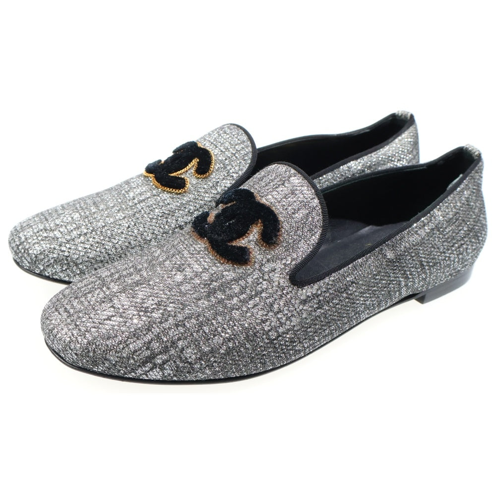 CHANEL(シャネル) オペラシューズ シルバー 37 スリッポン レディース