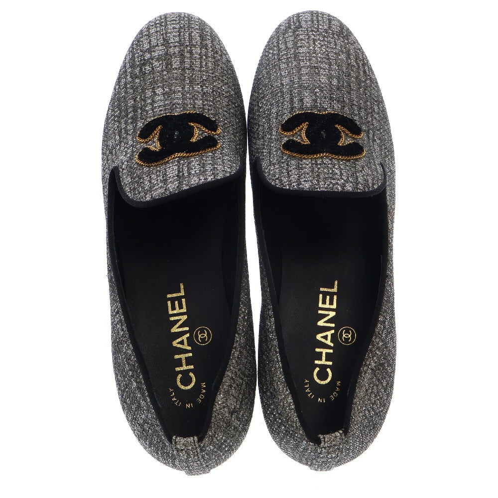 CHANEL(シャネル) オペラシューズ シルバー 37 スリッポン レディース