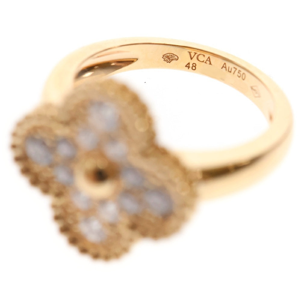 Van Cleef & Arpels(ヴァンクリーフアンドアーペル) ヴィンテージアルハンブラ ダイヤモンド リング Au750 PG #48 VCARP2R448