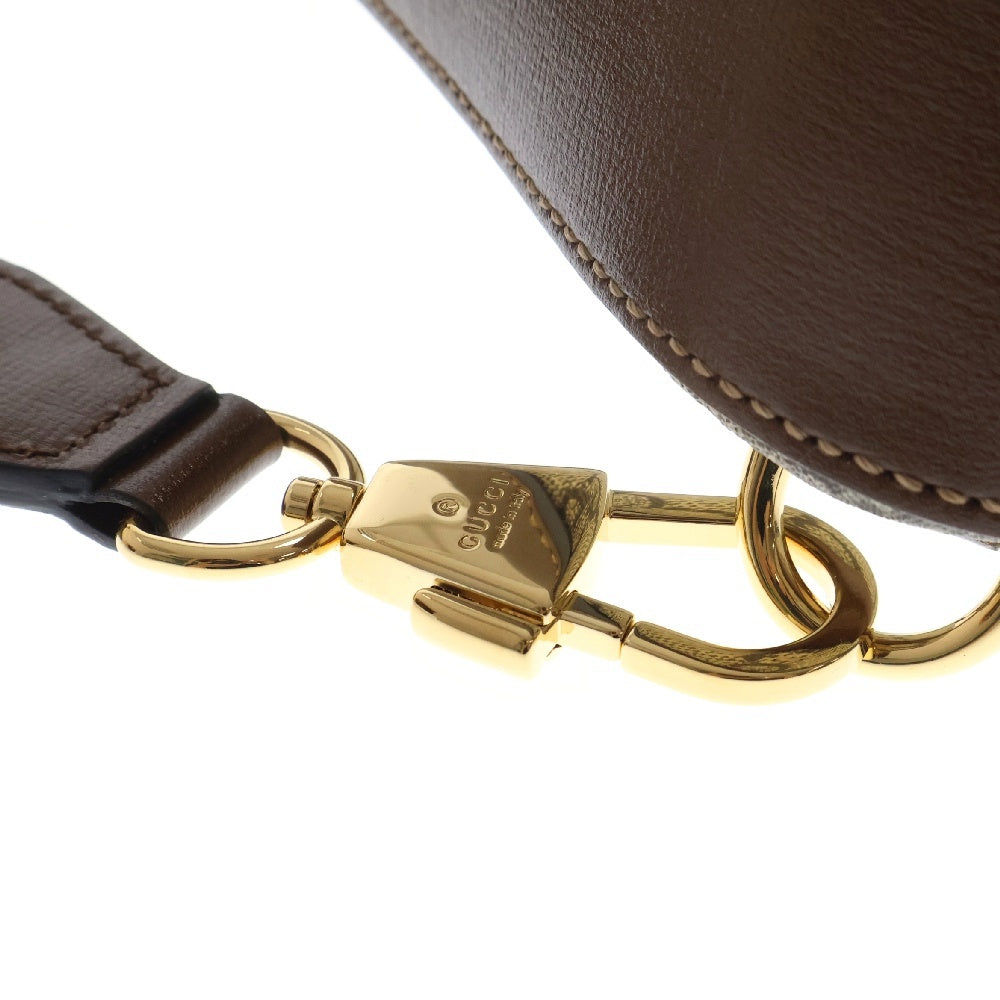 GUCCI(グッチ) GGスプリーム インターロッキング ショルダーバッグ ベージュ×ブラウン PVC×レザー ウエストバッグ 696016