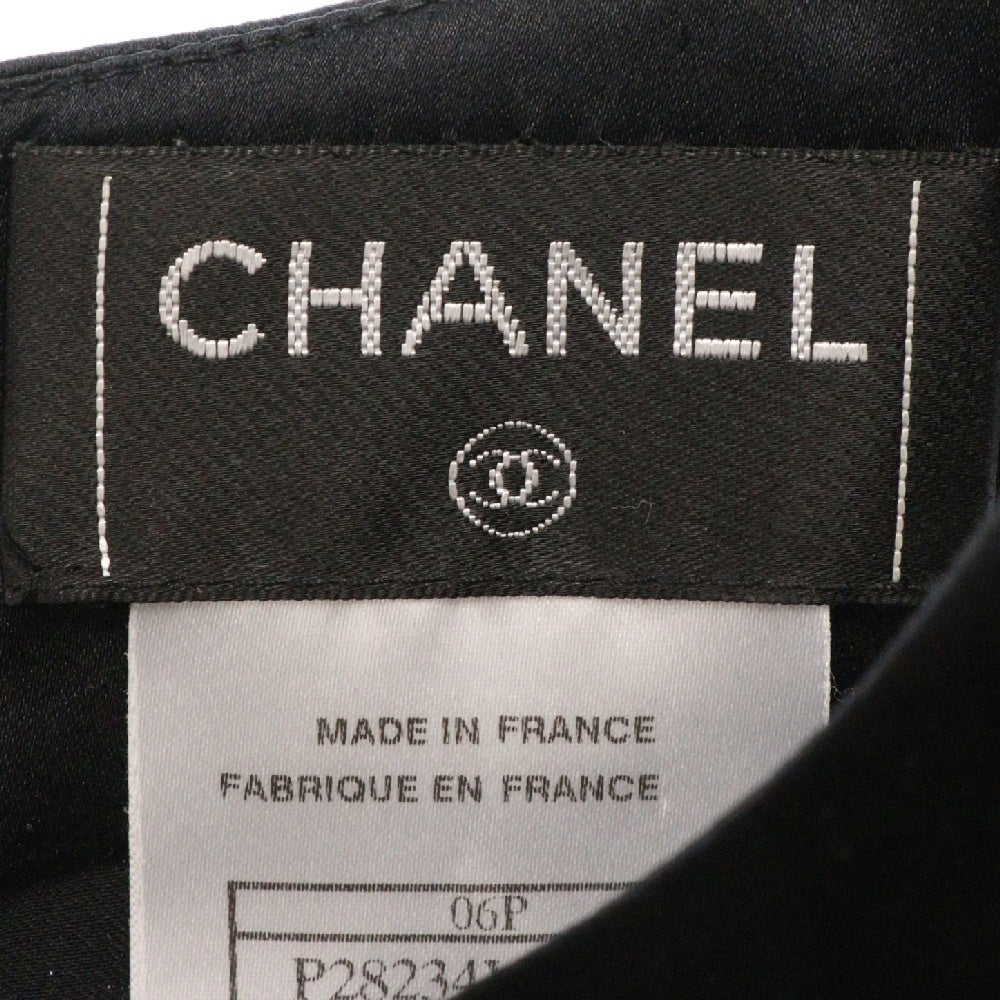 CHANEL(シャネル) カメリア ココマーク ノースリーブス ブラック トップス レディース シルク 99P 34 レディース