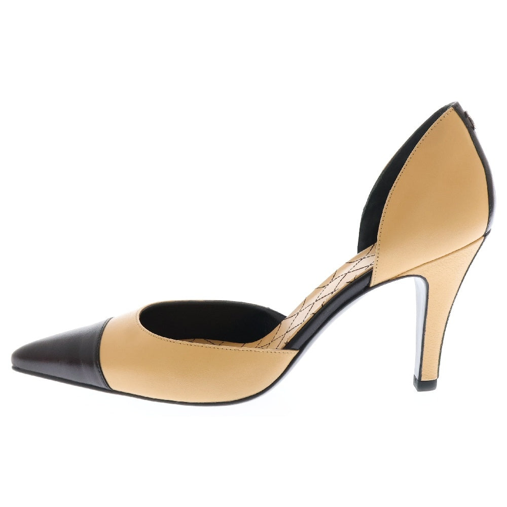 CHANEL(シャネル) ココマーク パンプス シューズ ベージュ バイカラー レザー 36 1/2 レディース