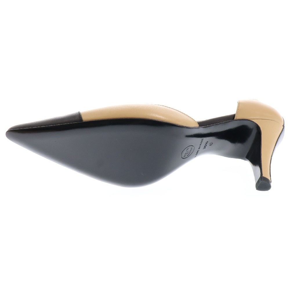 CHANEL(シャネル) ココマーク パンプス シューズ ベージュ バイカラー レザー 36 1/2 レディース