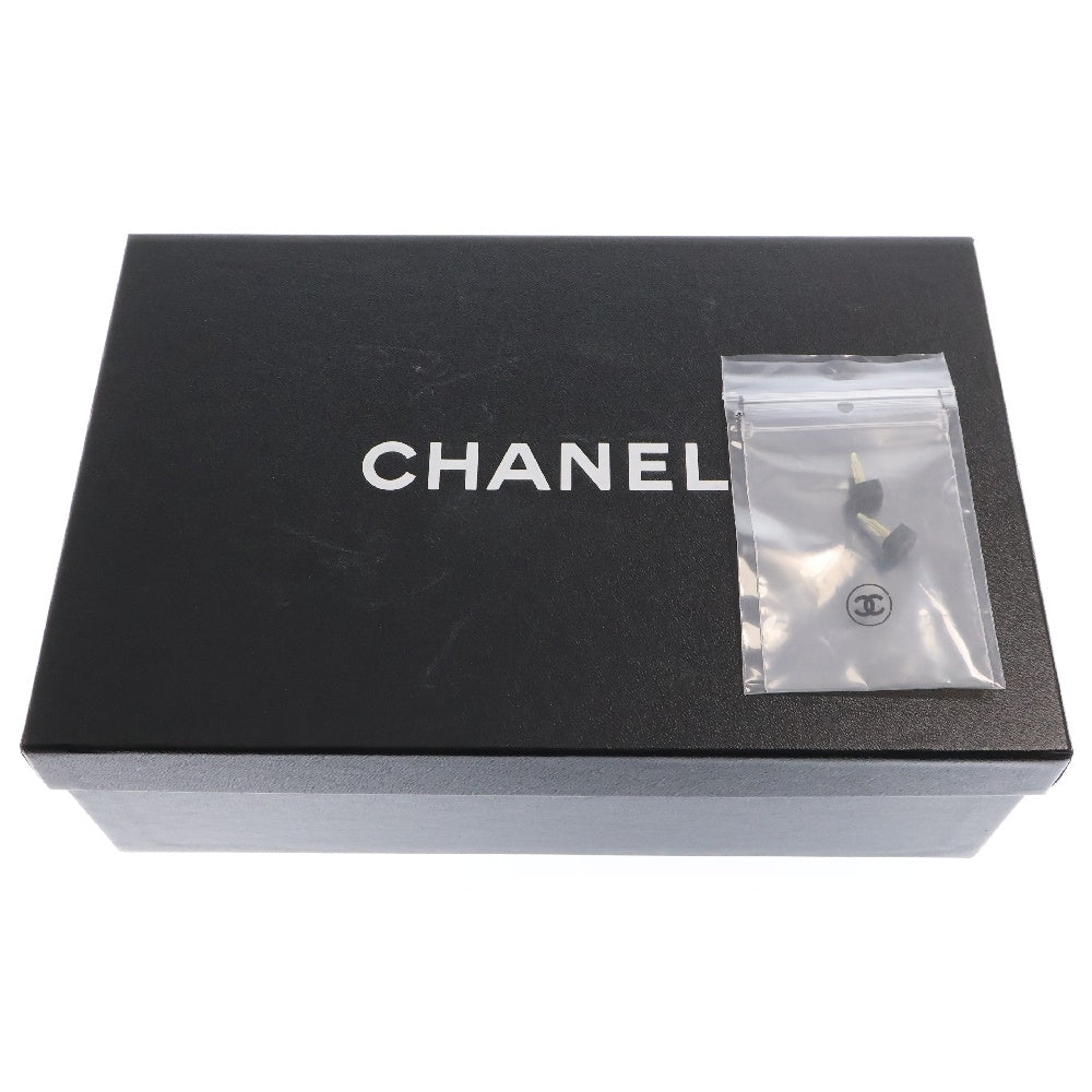 CHANEL(シャネル) パンプス シューズ リボン ブラック レザー×スエード 36.5 レディース