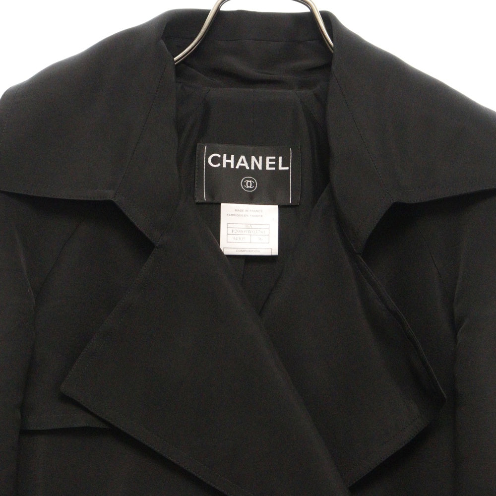 CHANEL(シャネル) ココマーク ロングコート レース ブラック シルク 06A 36サイズ レディース