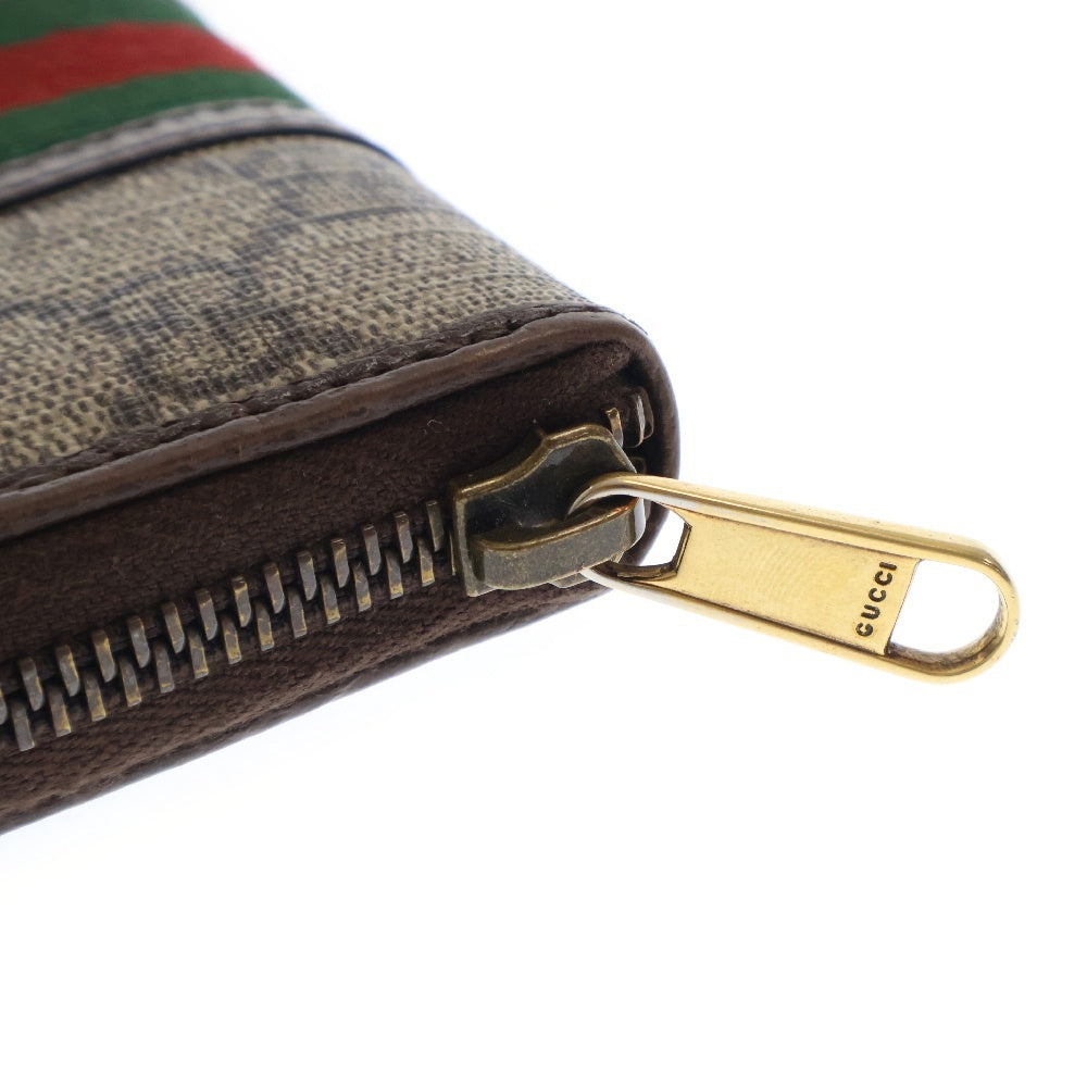 GUCCI(グッチ) GGスプリーム オフディア シェリーライン ラウンドファスナー コインケース 小銭入れ ベージュ 597613