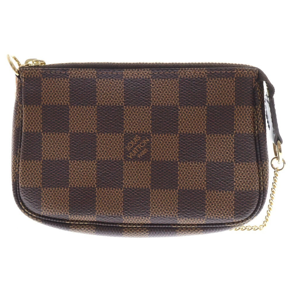LOUIS VUITTON(ルイヴィトン) ダミエ ミニポシェットアクセソワール N58009 ハンドバッグ ポーチ ブラウン ミニポーチ ゴールド金具 PVC