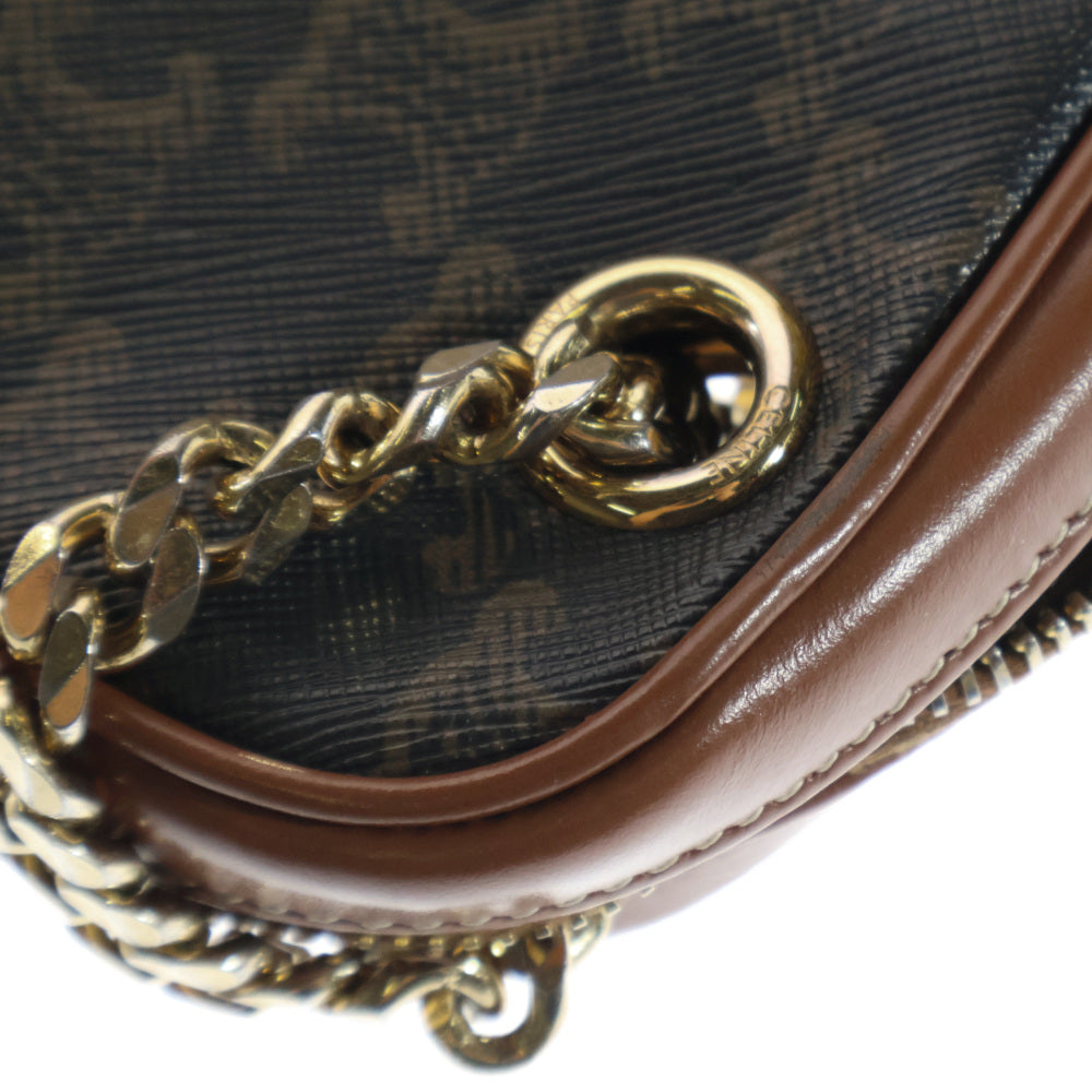 CELINE(セリーヌ) トリオンフ ハンドバッグ スモールパタパン チェーンショルダーバッグ ブラウン レザー