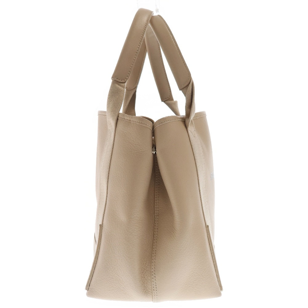 BALENCIAGA(バレンシアガ) ネイビーカバスS ハンドバッグ ベージュ カーフスキン×キャンバス 339933