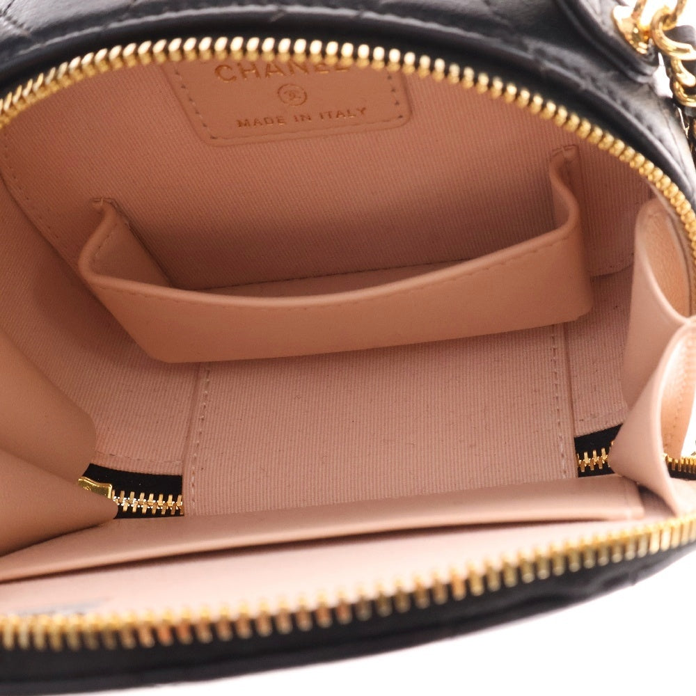 CHANEL(シャネル) マトラッセ 2wayミニバニティバッグ ショルダーバッグ ブラック ラムスキン GD金具
