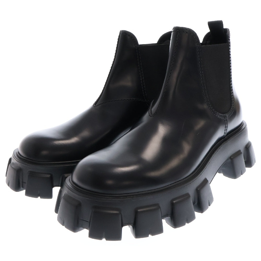 PRADA(プラダ) モノリス ブラッシュドレザー チェルシー サイドゴアブーツ ブラック 2TE174