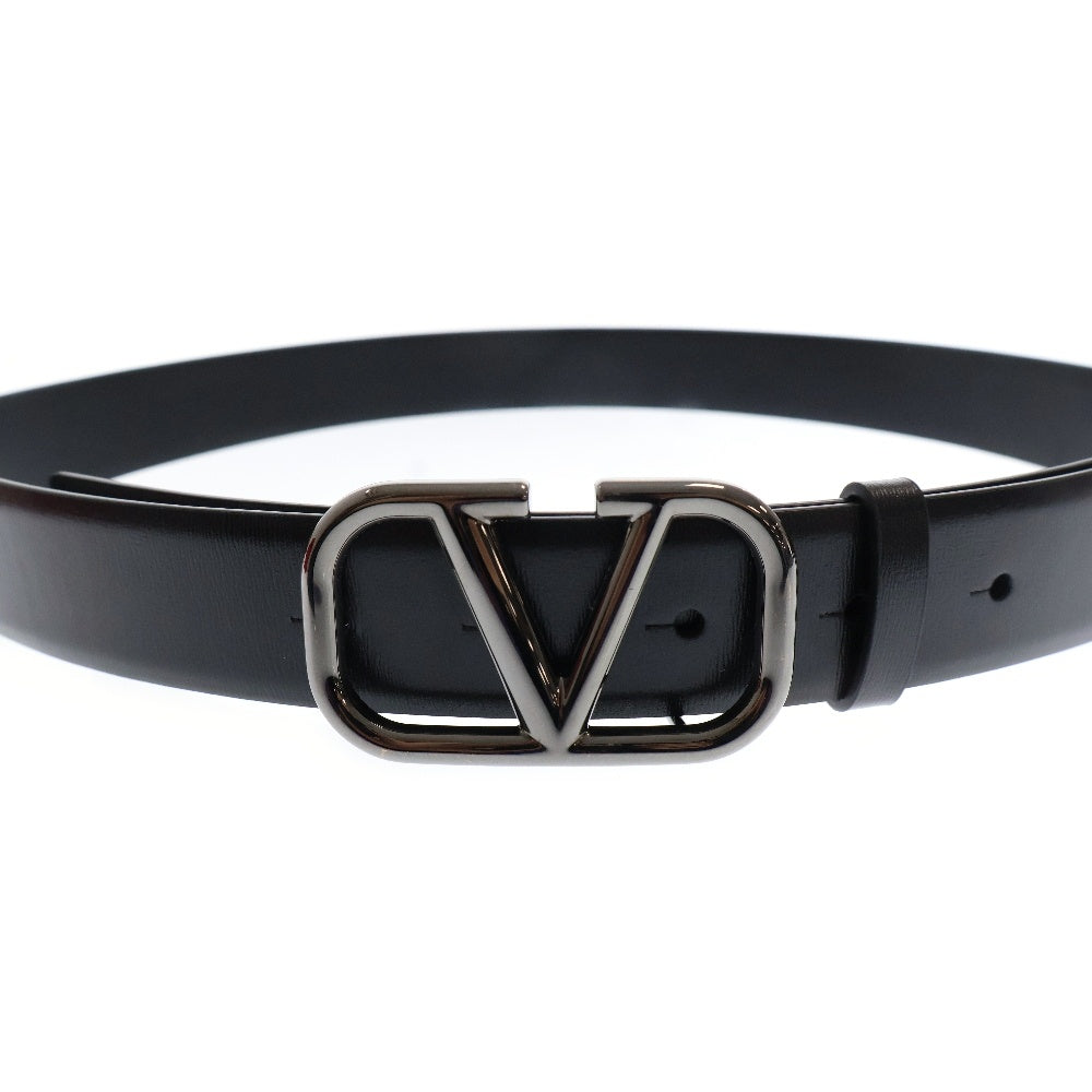 VALENTINO(ヴァレンチノ) Vロゴ レザーベルト ブラック