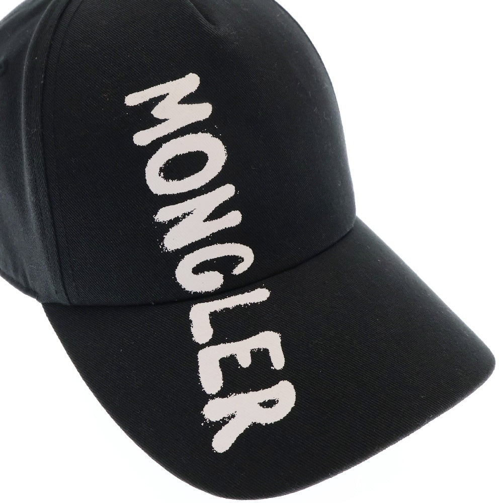 MONCLER(モンクレール) ロゴ キャップ ブラック コットン キャップ 帽子