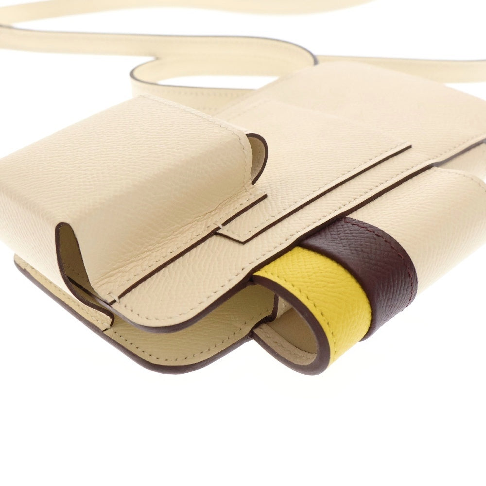 HERMES(エルメス) ウェイ フォンショルダー ナタ U刻印 ゴールド金具 フォンケース アイボリー レザー