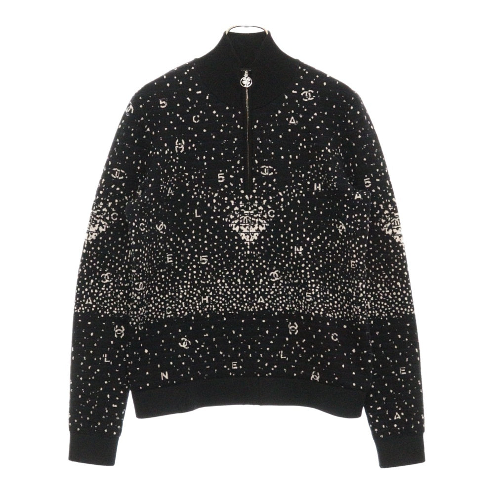 CHANEL(シャネル) バックロゴ ココマーク ウール ハーフジップ プルオーバー ニットセーター ブラック P65146K60951 レディース