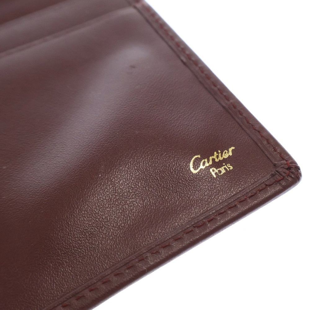 Cartier(カルティエ) マストライン 二つ折り財布 カードケース ボルドー レザー