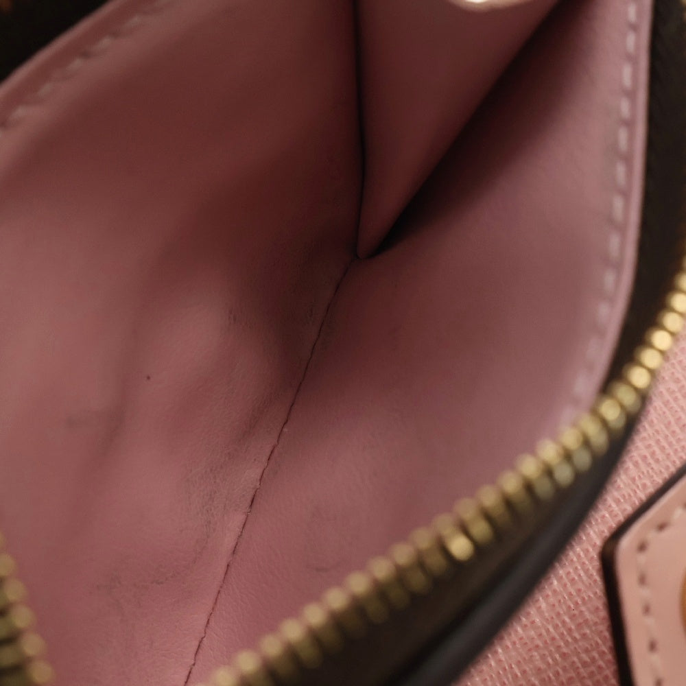 LOUIS VUITTON(ルイヴィトン) モノグラム ポルトフォイユゾエ ローズバレリーヌ レザーコンパクトウォレット 三つ折り財布 ブラウン×ピンク イニシャル入り M62933