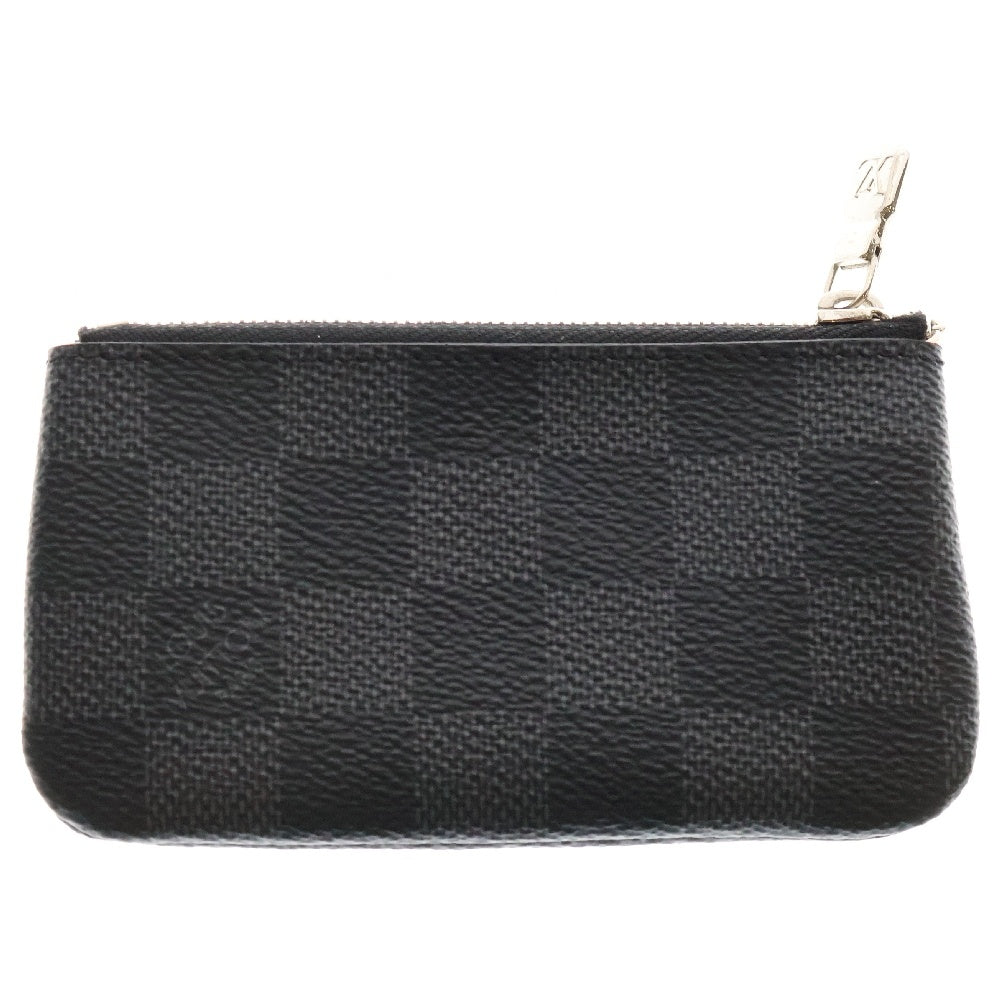 LOUIS VUITTON(ルイヴィトン) ダミエグラフィット ポシェット クレ レザー カードケース コインケース ブラック N60155 ブラック