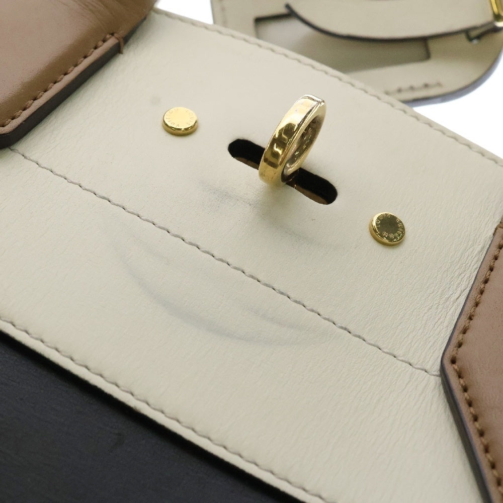 LOUIS VUITTON(ルイヴィトン) シティ スティーマー MM レザーハンドバッグ M42621 ブラウン×ホワイト×ベージュ ストラップ欠品