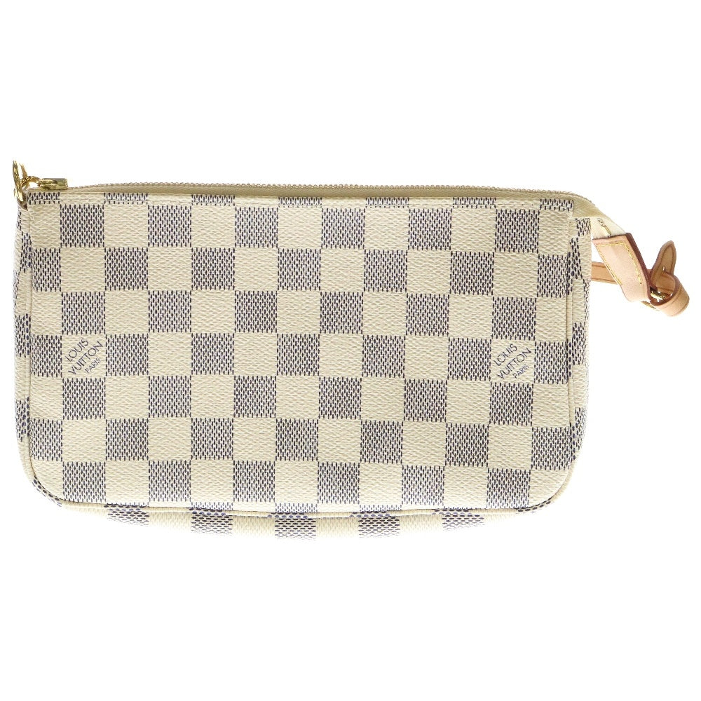 LOUIS VUITTON(ルイヴィトン) ダミエ アズール ポシェット・アクセソワール ハンドバッグ ミニバッグ ホワイト×ブラウン アイボリー レザー×PVC ゴールド金具 N51986