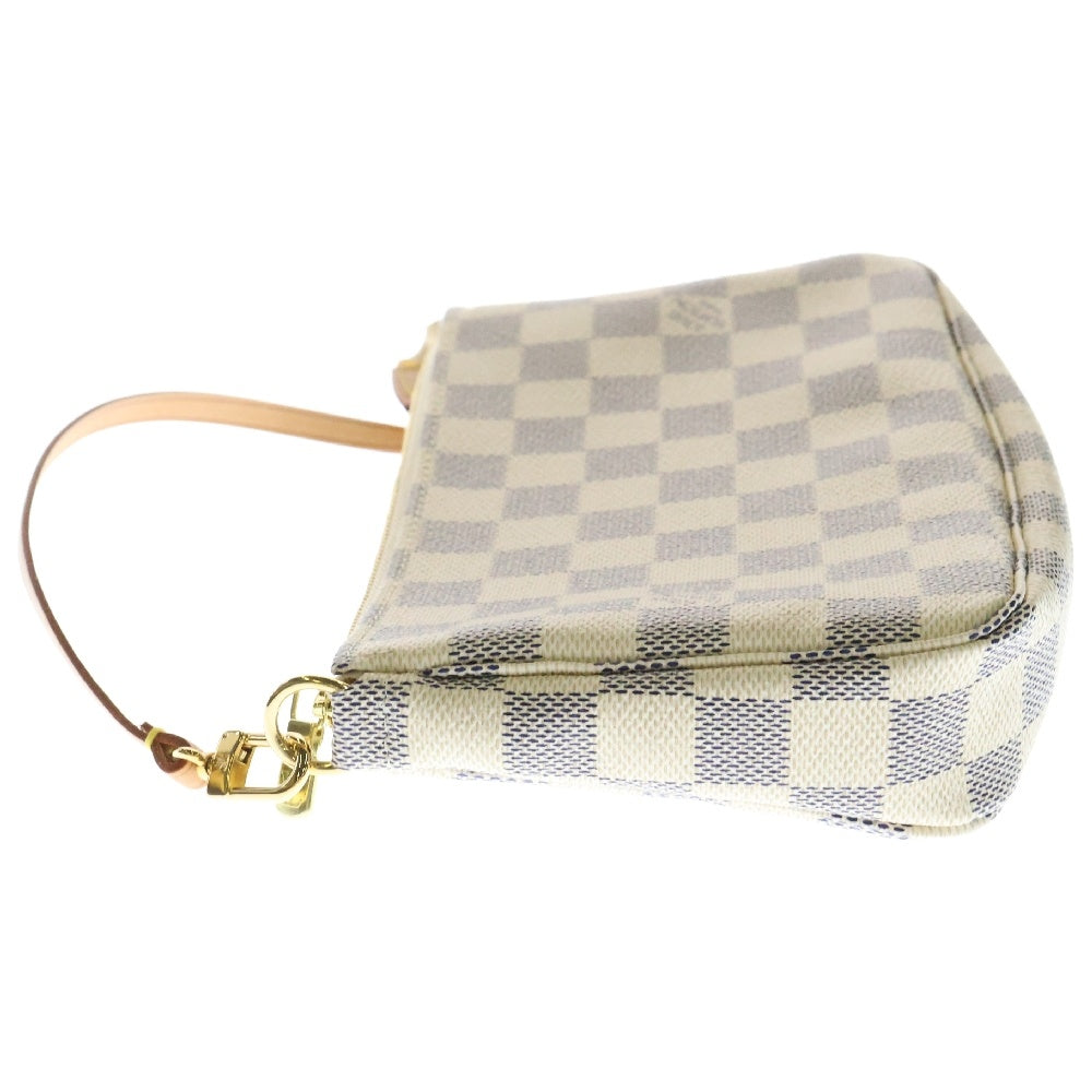 LOUIS VUITTON(ルイヴィトン) ダミエ アズール ポシェット・アクセソワール ハンドバッグ ミニバッグ ホワイト×ブラウン アイボリー レザー×PVC ゴールド金具 N51986