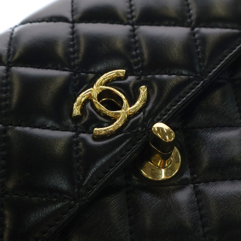 CHANEL(シャネル) マトラッセ ココハンドル24 XS レザー 2WAYハンドバッグ チェーンショルダーバッグ ブラック ゴールド金具 ランダムプレート A92990