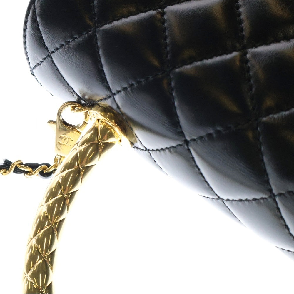 CHANEL(シャネル) マトラッセ ココハンドル24 XS レザー 2WAYハンドバッグ チェーンショルダーバッグ ブラック ゴールド金具 ランダムプレート A92990
