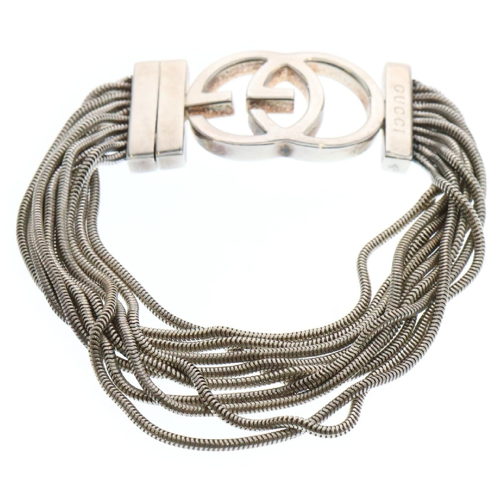 GUCCI(グッチ) インターロッキング ブレスレット 10連 スネークチェーン シルバー アクセサリー レディース