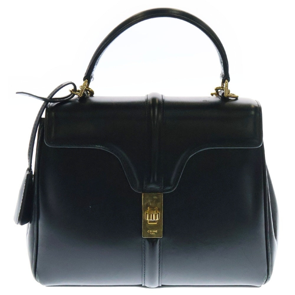 CELINE(セリーヌ) 16セーズ スモール 2WAYバッグ ショルダーバッグ ハンドバッグ ブラック レザー ゴールド金具 44425
