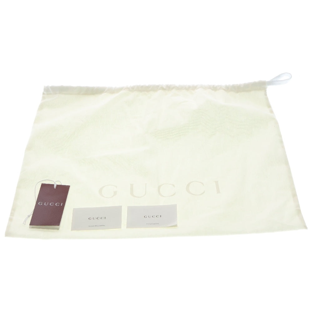 GUCCI(グッチ) ウェブ ストライプ付き ミディアム ビジネスケース 黒 レザー セカンドバッグ 816755