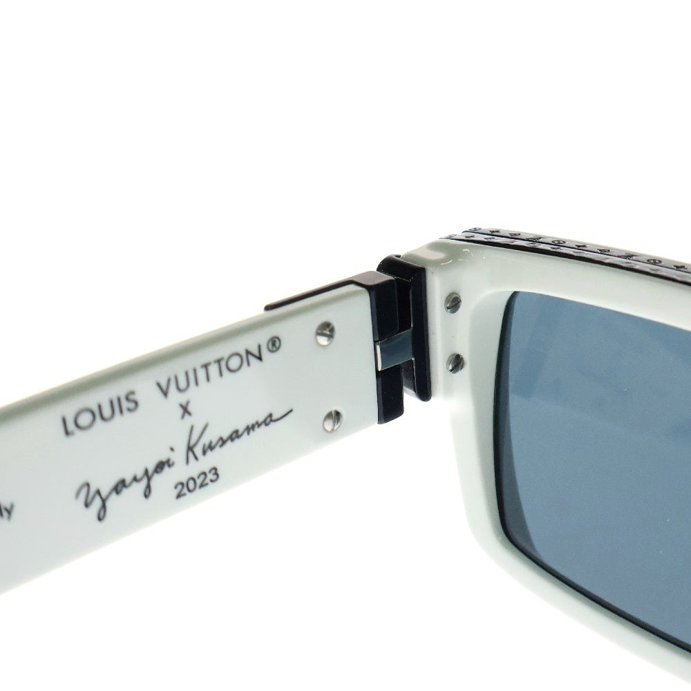 LOUIS VUITTON(ルイヴィトン) LV×YK 1.1 ミリオネア 草間彌生コラボ ドット スクエアサングラス 白×黒 58□17 145 アイウェア Z1900E