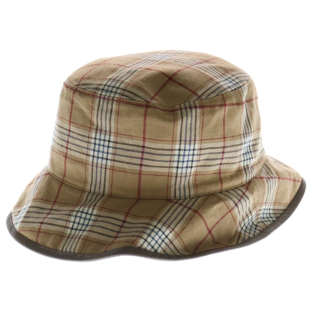 GUCCI(グッチ) GGキャンバス リバーシブル バケットハット 帽子 チェック ブラウン XL