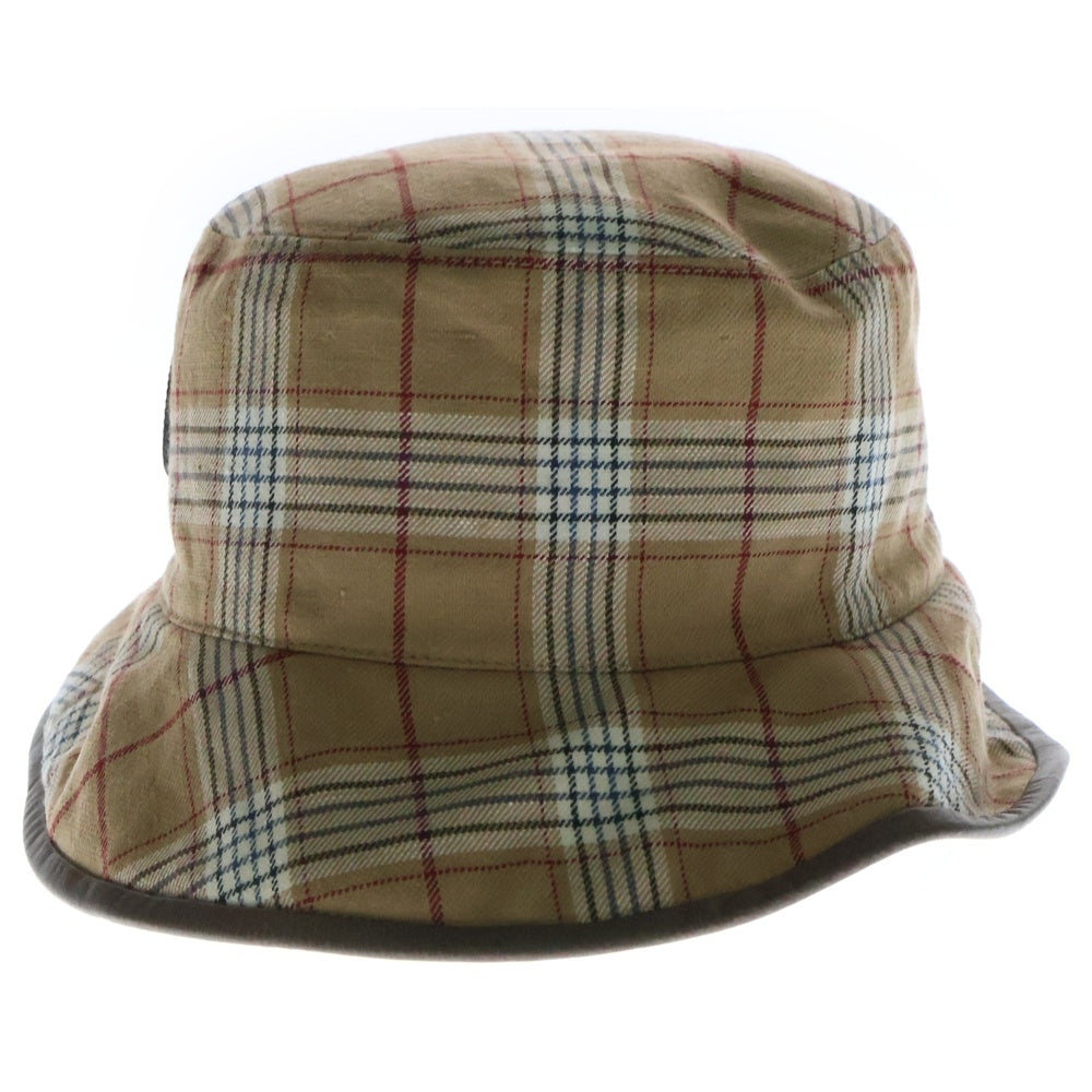GUCCI(グッチ) GGキャンバス リバーシブル バケットハット 帽子 チェック ブラウン XL