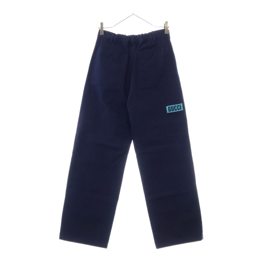 GUCCI(グッチ) 22SS サイドワッペンコットンパンツ ネイビー 44 669182
