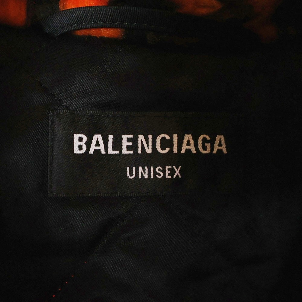BALENCIAGA(バレンシアガ) 2022 タイガーボアジャケット ブルゾン コート アウター オレンジ×ブラック 46