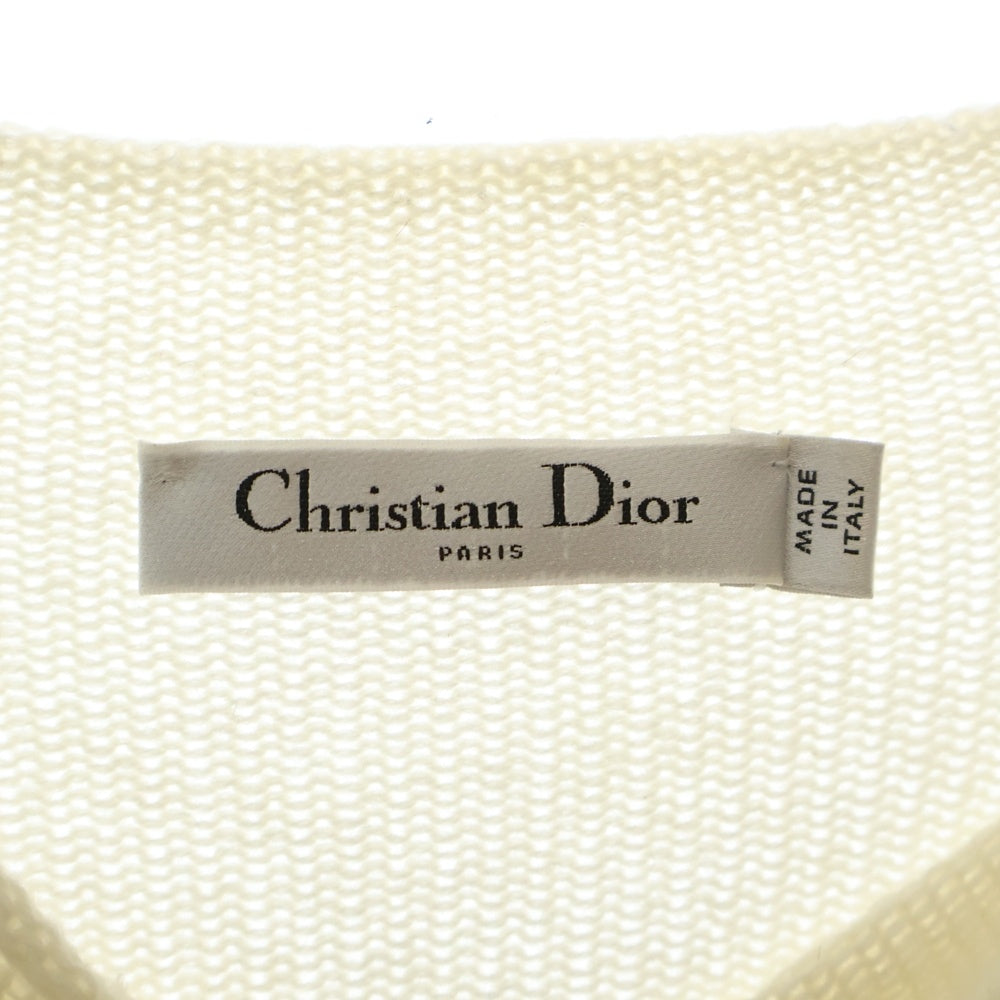 Christian Dior(クリスチャンディオール) 24AW スター シグネチャーロゴ ボトルネック カシミヤ ニットセーター ホワイト 244S94AM054 レディース