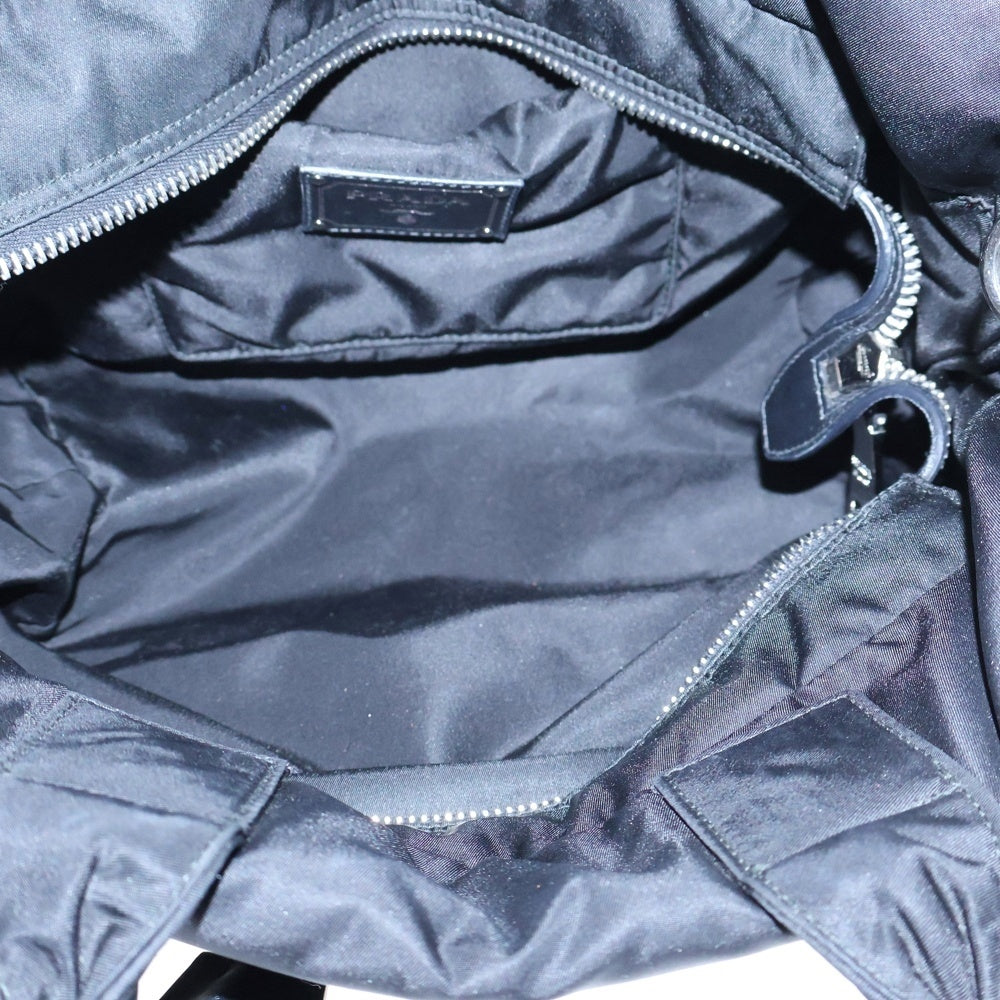 PRADA(プラダ) テスート 2WAYハンドバッグ トートバッグ ショルダーバッグ ヒョウ柄 ブラック×グリーン ナイロン シルバー金具 BN1959