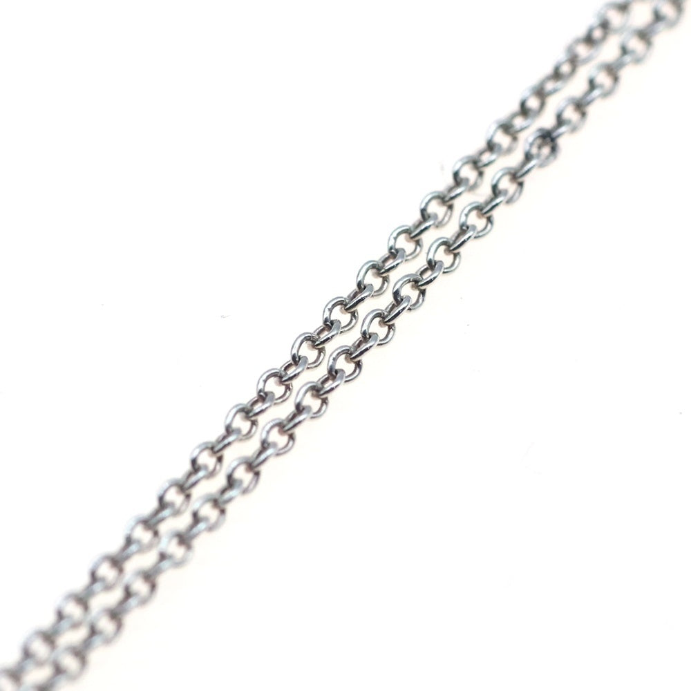 TIFFANY&Co(ティファニー) リターントゥティファニー 1pダイヤ ダブル ハートタグ ネックレス ブルー SV925 5.9g シルバー