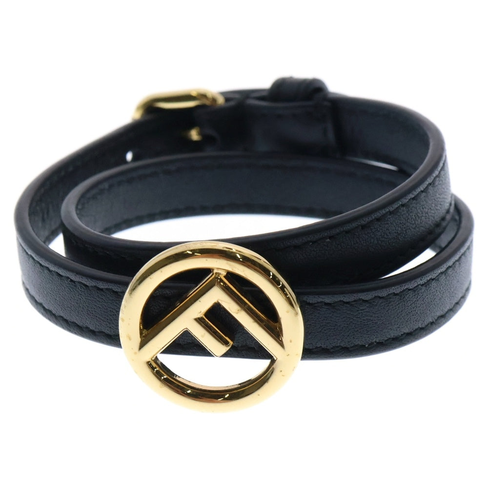 FENDI(フェンディ) Fロゴ エフイズ ブレスレット ブラック×ゴールド アクセサリー