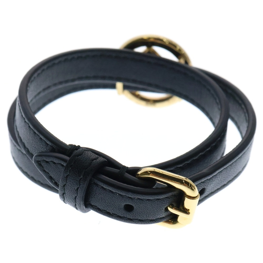 FENDI(フェンディ) Fロゴ エフイズ ブレスレット ブラック×ゴールド アクセサリー