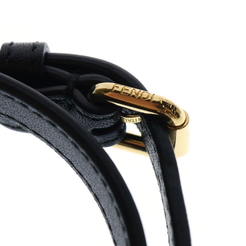 FENDI(フェンディ) Fロゴ エフイズ ブレスレット ブラック×ゴールド アクセサリー
