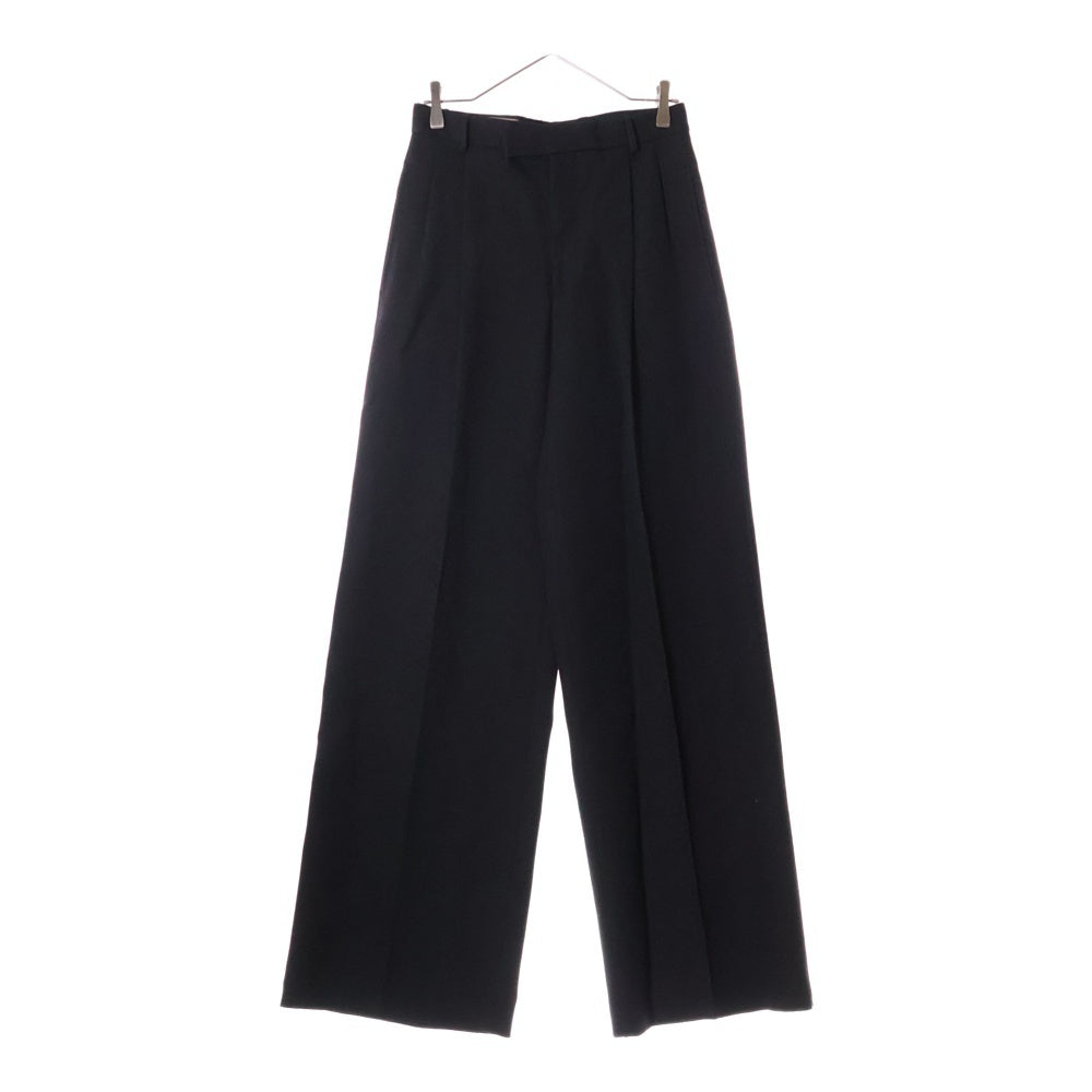 GUCCI(グッチ) 22AW wide textured gabardine pants ワイド テクスチャー ウールギャバジン 2タック スラックスパンツ ブラック 705875 ZAHE0