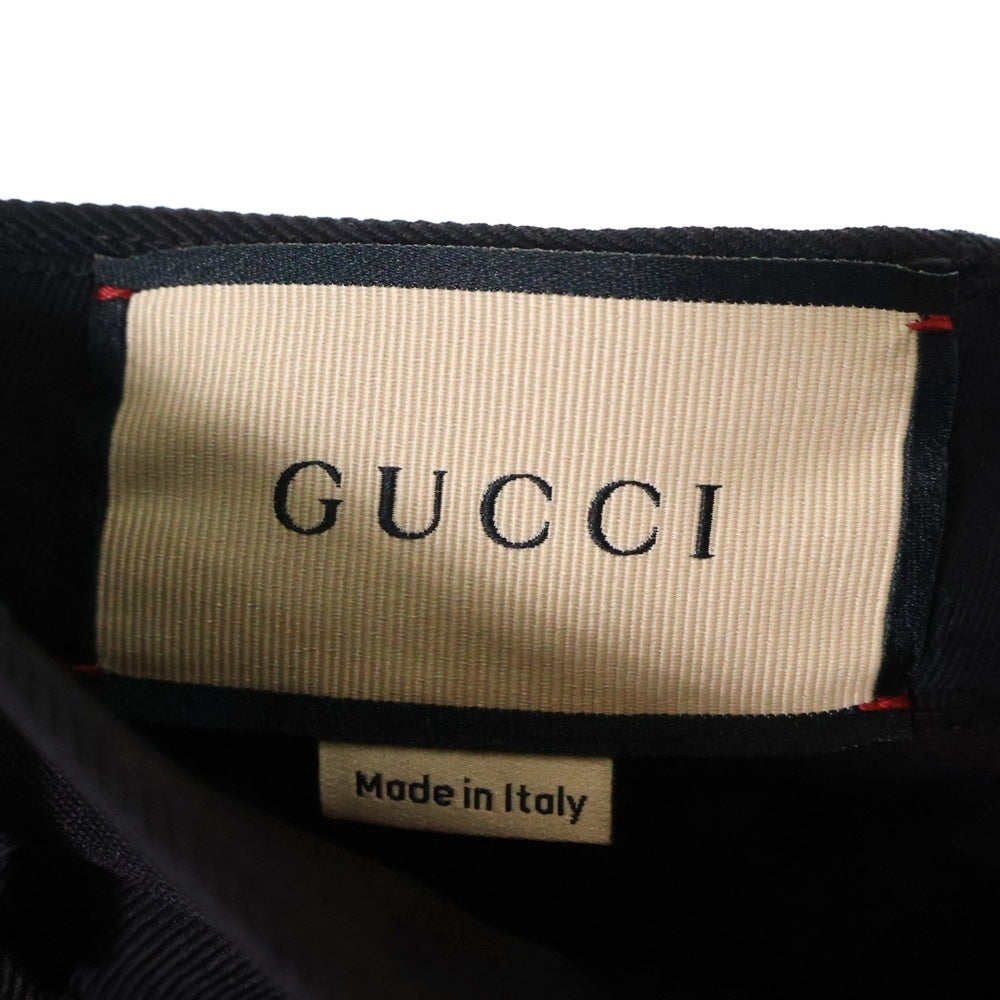 GUCCI(グッチ) 22AW wide textured gabardine pants ワイド テクスチャー ウールギャバジン 2タック スラックスパンツ ブラック 705875 ZAHE0