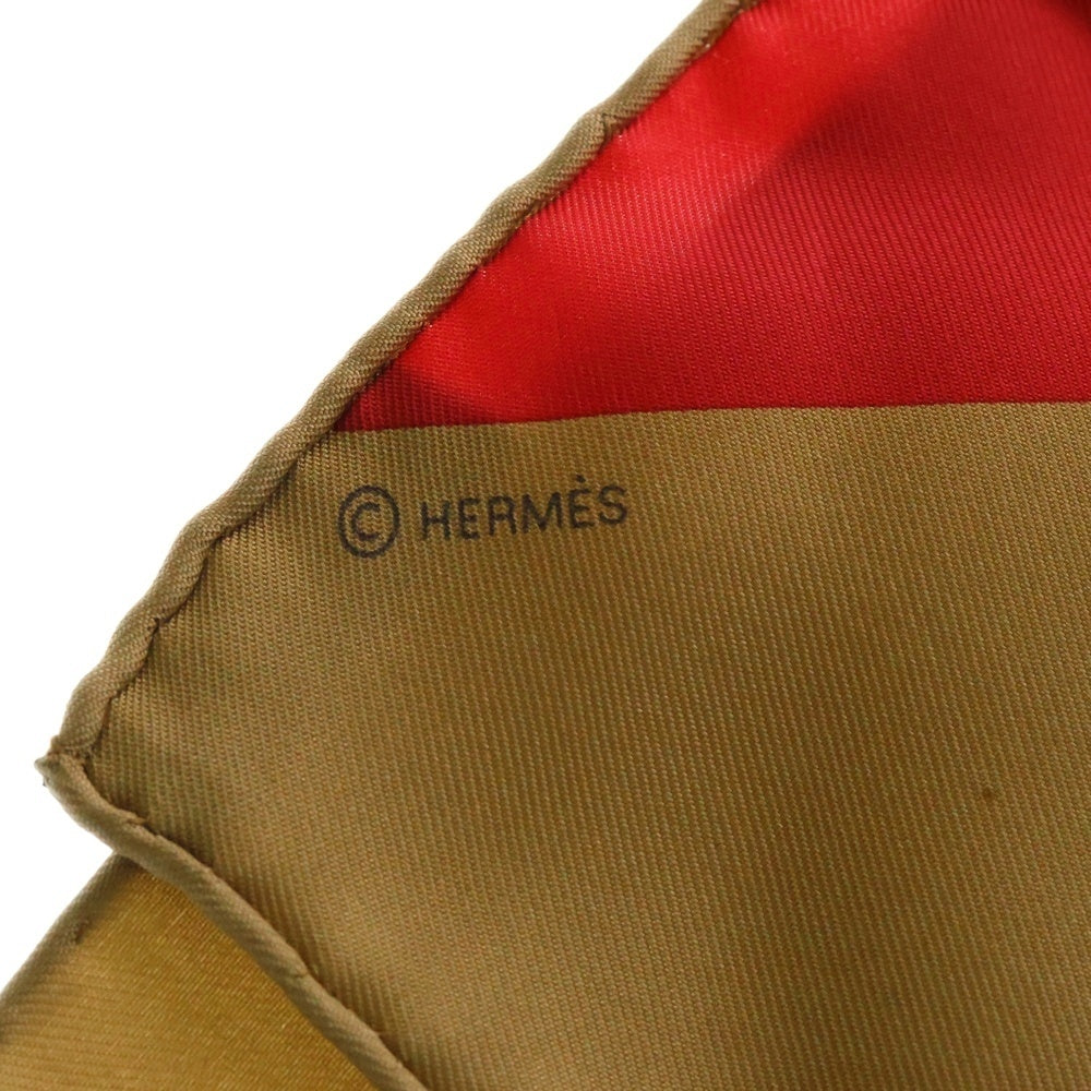 HERMES(エルメス) カレ90 CENTERED RHYME スカーフ マルチカラー ブラウン系 シルク